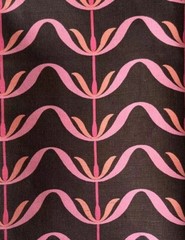 Groundworks Waterlily Espresso/Pink Fabric Remnant 24″x24″