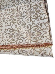 VTG Ornate Woven Fabric Gold Beige Pink Damask Baroque Scrolls Swirl 1 lb. 9 oz.