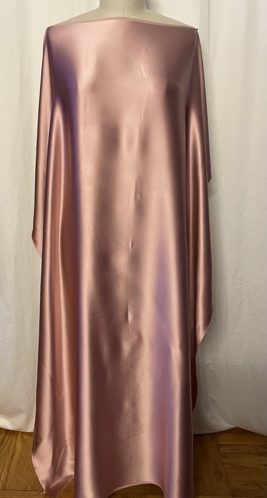 Rare 100% 40mm Silk Charmeuse Heavyweight Dusty Rose Pink Fabric 1 Yd Long 55″ W