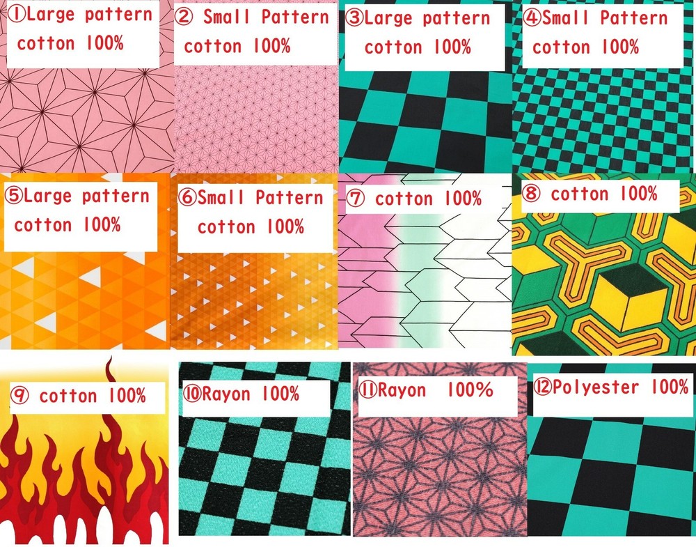 12type Japanese Fabric Cloth Demon Slayer DIY Made in JAPAN
