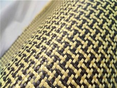Yellow Aramid Carbon Fiber Blended Fabric mixed cloth 230gsm W /工 Weave 100*50cm