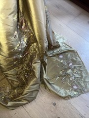 FAUX SILK FLOWERS EMBROIDERED~DRAPERY UPHOLSTERY Sold By The Yard