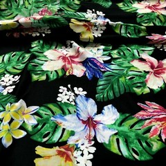 Swimwear Fabric Spandex Stretch Nylon / Neon Tahitian Cayennes Print By Yard