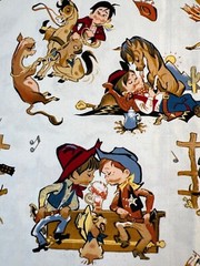 Fabric RARE Into The West by Jackie Jones Marcus Bros Retro Cowboys 30 L x 45” W