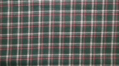 Vintage Primitive Green Burgundy Wine Red Homespun Quilt Craft Doll Plaid Fabric