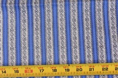 20″ Long x 35″ Wide, Vintage 1940’s-60’s, Blue Black White Striped Cotton, N6086