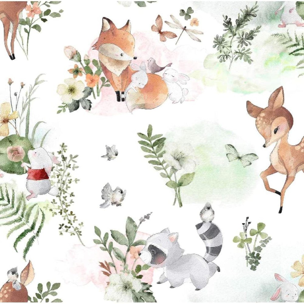 Baby Flannel Fabric by the Yard Flannel Nature Baby Deer Cotton Fabric