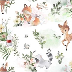 Baby Flannel Fabric by the Yard Flannel Nature Baby Deer Cotton Fabric