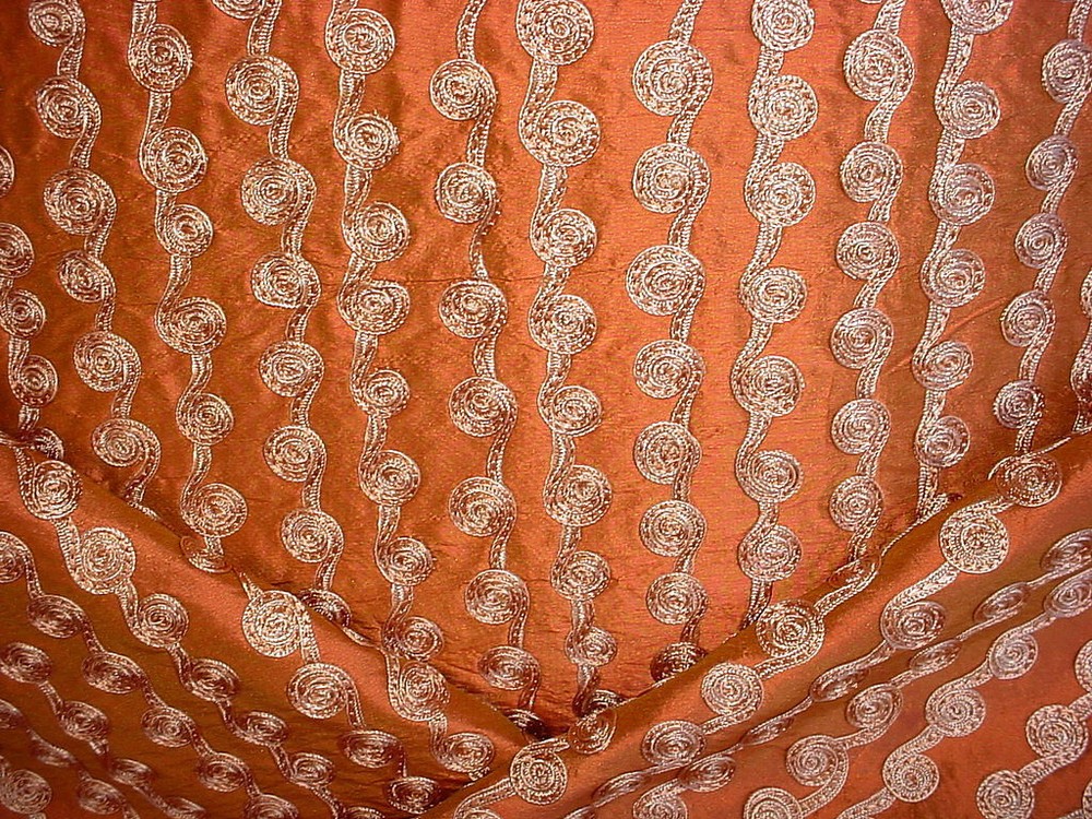 3-3/8Y Kravet Couture 8919 Silken Spiral Spice Silk Drapery Upholstery Fabric