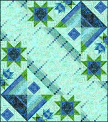 Wilmington Batiks – Sea Stars – Fans Allover – Lime Green