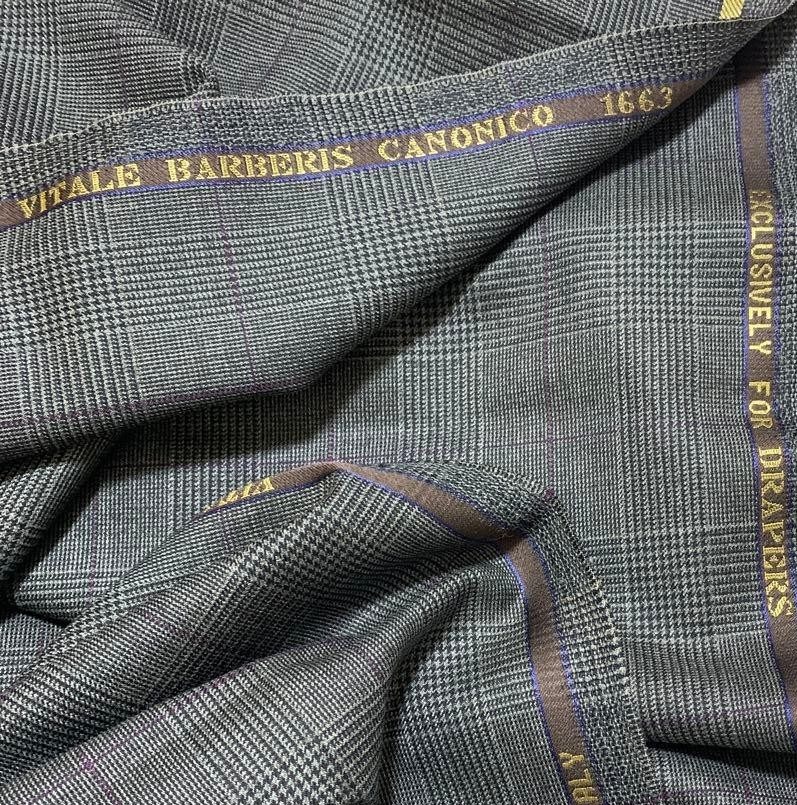 DRAPPERS Vitale Barberis Canonico Wool Fabric Glen Plaid Windowpane 1.8m / 2.0yd
