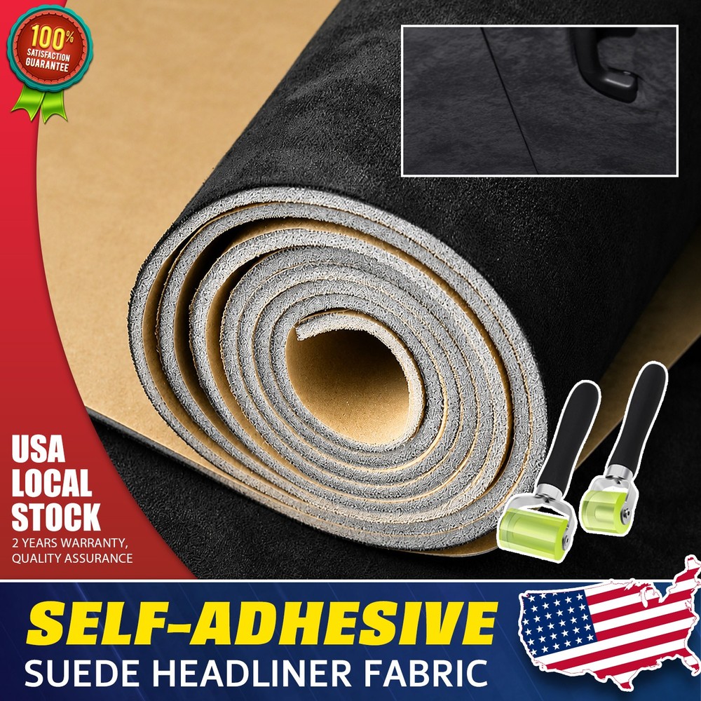 3mm Suede Automotive Headliner 19″x78″ Self-Adhesive Fabric Roll w/Install Tools