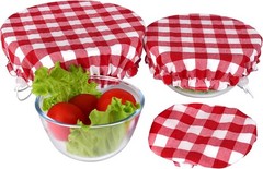 Handmade Reusable Cotton Fabric Bowl Covers – Two Layers of Fabric Set of 3, …