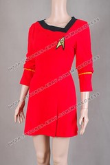 Uniform for Star Trek Cosplay Costume TOS Duty Girls Dress Red Cotton