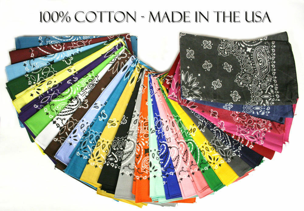 Made In The USA Paisley Bandana 22″ x 22″ (3 Pack) 100% Cotton – Wide Selection