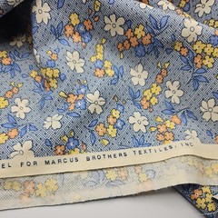 Aunt Grace by Judie Rothermel for Marcus Bros Blue Floral Print Fabric 2 Yd