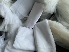 Off White Satin Mesh/Net and Lace For Doll Cloths Crafts Slow Stitch Vintage