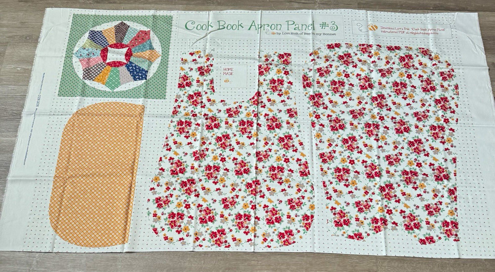 Lori Holt for Riley Blake Cook Book Apron Panel #3 Quilting HD11772 Retro Canvas