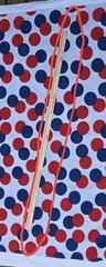Vintage Retro Mid Century Modern Fabric Red Blue Polka Dot 45” Wide Atomic