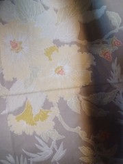 Fabric Remnant About 108″ x 44″ Light Tan with Little Flowers