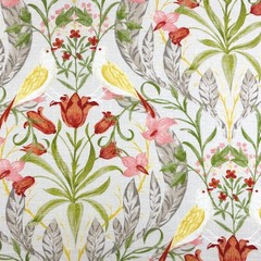 Covington GUINEVERE Bird Floral Pastel Pink MIST Linen Drapery Pillow Fabric BTY