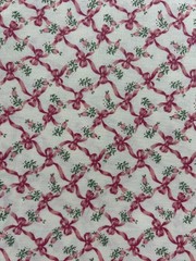 VTG Fabric Traditions 1992 Victorian Pink Ribbons Bows Cotton by the HALF YARD