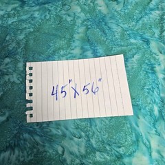 Teal Turquoise Batik Fabric Mottled Watercolor Cotton Quilting 45 x 56