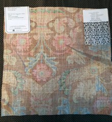 SCHUMACHER Fontenay Vase in Document (Brown) 17″ Floral Linen Fabric Sample