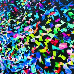 Stretch Spandex Fabric Abstract Multicolor Split Glass by yard for Swimwear