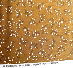 Calico Dainty Ditzy Flowers Vines Fabric White Gold Cotton Cottage 5+Yds x 55″