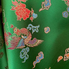 Hope GREEN Dragon Brocade Chinese Satin Fabric by the Yard – 10040