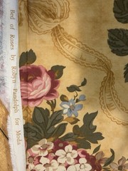 Bed Of Roses Fabric Floral Mauve Pink Green Gold Blue French Country 54″X 2 Yrd+