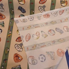 Bloomcraft Screen Print Sports Cotton Fabric Baseball Football Stain Repellent