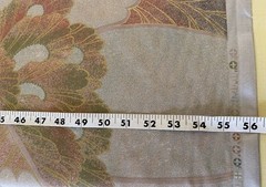 Vtg BTY Texoprint Netherlands Drapery Fabric Floral Satin Finish W/Gold Art Deco