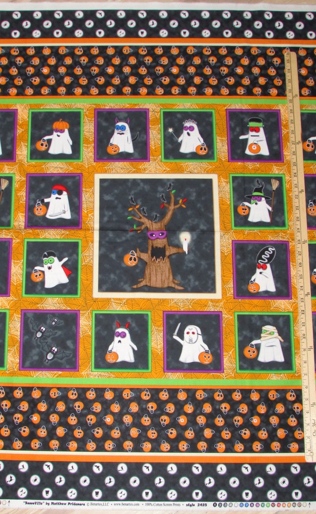 Boooo Ville Boooville Ghost Halloween Fabric 23″ x 42″ Panel #2425