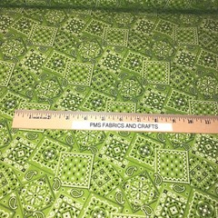 Lime Green – Blazin’ Bandana 100% cotton fabric by the yard – bright lime green