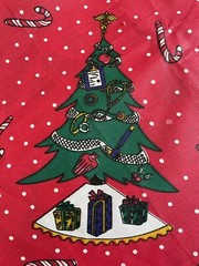 Christmas Tree Fabric Nursing Medical Decorations Red Green 60 x 108