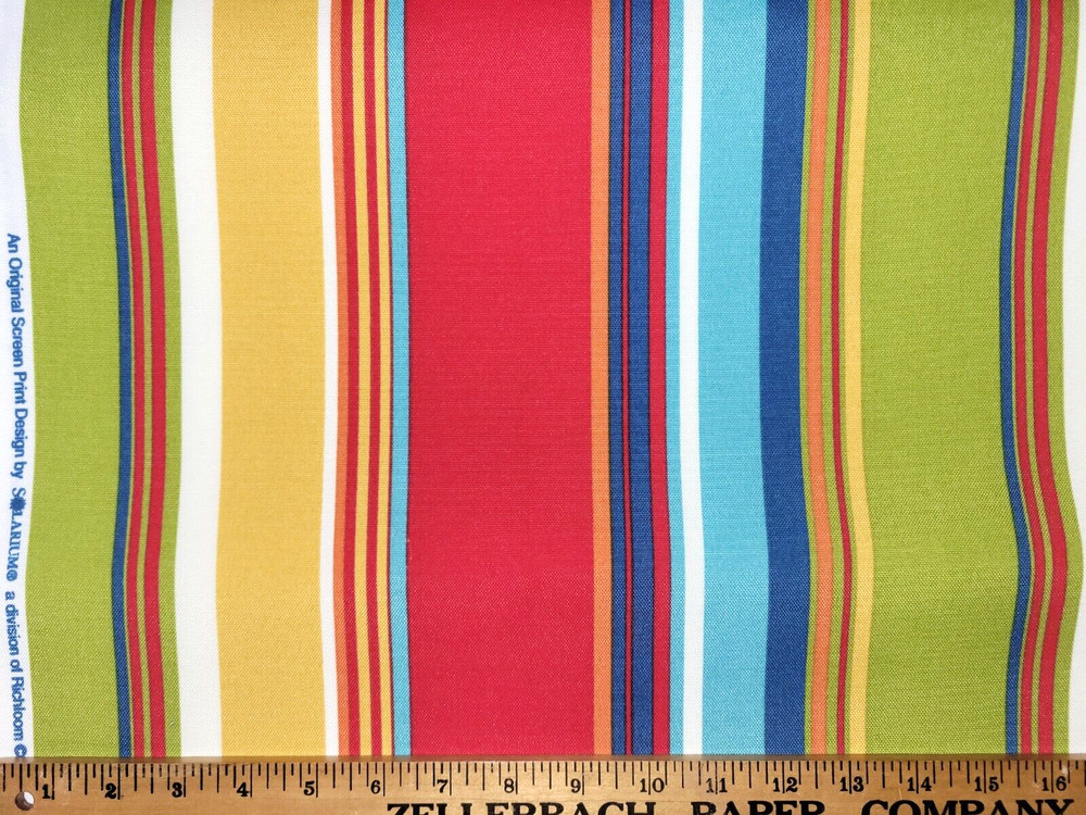 6 Yds Richloom Solarium Covert Stripe Fiesta 54″ Wide 100% Polyester Outdoor