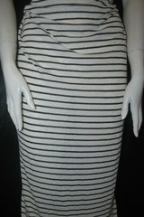 Linen Cotton Rayon Knit Jersey fabric 1/8″ Black 7/16″ Natural Oatmeal Stripes