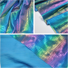 Shining Iridescent Hologram Laser Fabric Knit Crepe 58Inch Wide for Cloth Craft