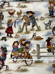 Michael Miller “Lil’ Cowgirls” Cotton Fabric Pattern # C-633 3yds Continuous
