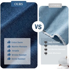 HYVAKUPPA Washed Denim Fabric 1 Yard Dark Blue 71″ Wide