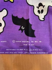 Vintage Halloween Fabric Glow In The Dark 60×80 Frankenstein Black Cat Purple