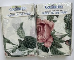 Vintage fabric Country Inn by Stevens prepackaged fabric 3 @ 45 x 108 & valance