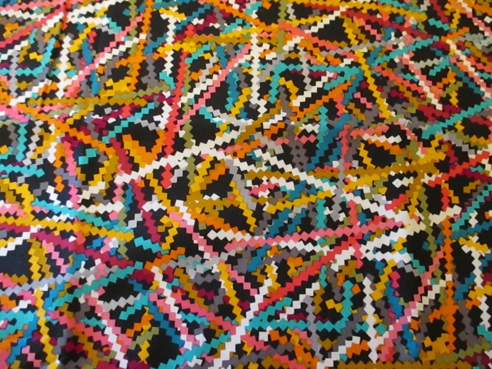 FABRIC COTTON BERNATEX Scraps Vibrant Colors Geomatric Kanvas 1yd 44″