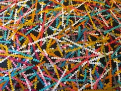 FABRIC COTTON BERNATEX Scraps Vibrant Colors Geomatric Kanvas 1yd 44″