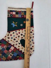Cranston Country Patchwork Print Fabric Cut & Sew Christmas Stocking Completed-B