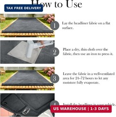 Suede Headliner Fabric, 96″ L×60″ W Dark Grey Car Headliner Material, Tela para