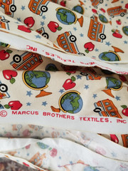 Marcus Brothers Textiles *School Bus* *Globe* *Apple* Toss Fabric BTHY