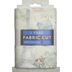 1 Yd Piece – Lighthearted in Paris Eiffel Tower Cotton Fabric Precut M412.17
